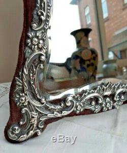 FAB! Large 12.5 Henry Matthews Silver Easel Dressing Table Mirror c1901