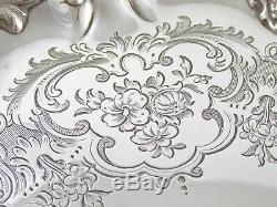 FANTASTIC QUALITY ANTIQUE VICTORIAN SOLID STERLING SILVER SALVER 1854 535 g