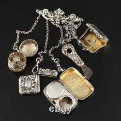 Fabulous & Rare Victorian Sterling Chatelaine (with5 accessories) Ca 1900