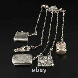 Fabulous & Rare Victorian Sterling Chatelaine (with5 accessories) Ca 1900