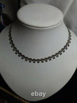 Fabulous Victorian Quality Solid Silver Book Collar Chain Necklace