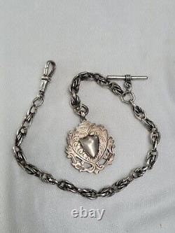 Fancy Links Antique Victorian Silver Pocket Watch Albert Chain Albertina