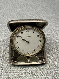 Fancy Theodore B Starr / William Kerr Sterling Silver Cased Travel Watch Clock