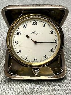 Fancy Theodore B Starr / William Kerr Sterling Silver Cased Travel Watch Clock