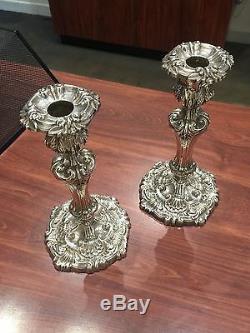 Fine & Rare Pair of Victorian Sterling Silver Candlesticks. Sheffield, c 1900
