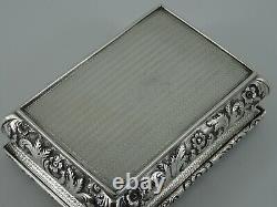 Fine Victorian Solid Sterling Silver Large Table Snuff Box Birmingham 1840