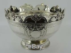 Fine Victorian Solid Sterling Silver Monteith Fruit Punch Bowl London 1883 878g