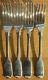 Four Antique Early Victorian Hallmarked English Silver Forks