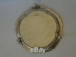 GOOD ANTIQUE VICTORIAN ENGLISH STERLING SILVER SALVER/WAITER/CARD TRAY c1897