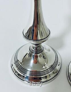 Good Quality Pair of Vintage Sterling Silver Candlesticks Candle Holders