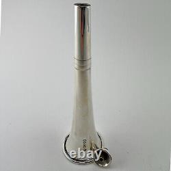 Good Quality Victorian Sterling Silver Hunting Horn Table Lighter