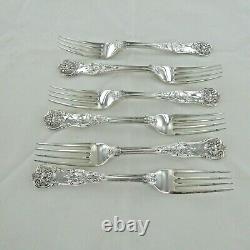 Good Sterling Silver Set Of Six Kings Pattern Dessert Forks London 1853