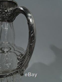 Gorham Decanter S1936 American Brilliant Cut Glass ABC & Sterling Silver