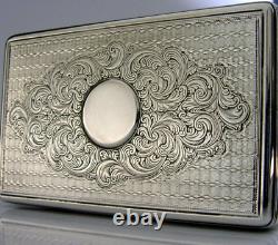 HEAVY EARLY VICTORIAN 212g SOLID STERLING SILVER TABLE BOX 1838 ANTIQUE 4 inch