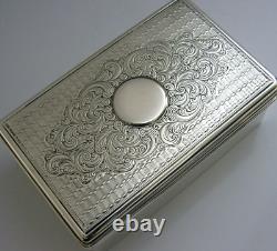 HEAVY EARLY VICTORIAN 212g SOLID STERLING SILVER TABLE BOX 1838 ANTIQUE 4 inch