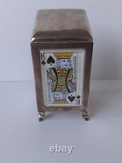 Hallmarked 1899 Silver Levi & Salaman Tripple Playing Card Box Lacking Catch