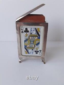 Hallmarked 1899 Silver Levi & Salaman Tripple Playing Card Box Lacking Catch