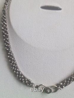 Heavy Antique Solid Silver Victorian Collar Necklace 42cm 8mm D