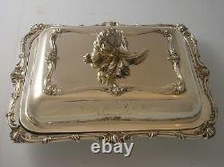 Heavy Victoria Elkington Armorial Lucas 1852 Huge Silver Entree Dish 1884 grams