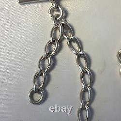 Hm Silver Antique Single Equal Linked Albert Chain 1899'henry Williamson