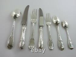 Huge WELLINGTON silver CANTEEN of CUTLERY 12 person table service London 1855