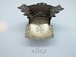 Imperial Russian silver chair salt box by Aleksandr Fuld Moscow 1915
