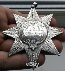 Interesting Victorian Silver Large Star Medal Named Poss Reform Act Club