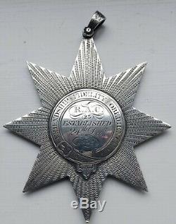 Interesting Victorian Silver Large Star Medal Named Poss Reform Act Club