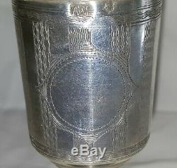 Jewish Austrian / Hungarian solid silver vintage Victorian antique kiddush cup