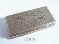 LARGE ANTIQUE VICTORIAN SOLID SILVER SNUFF BOX Edward Smith 1827-1865