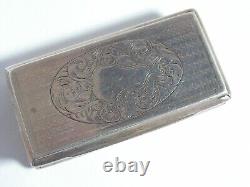 LARGE ANTIQUE VICTORIAN SOLID SILVER SNUFF BOX Edward Smith 1827-1865