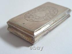 LARGE ANTIQUE VICTORIAN SOLID SILVER SNUFF BOX Edward Smith 1827-1865