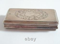 LARGE ANTIQUE VICTORIAN SOLID SILVER SNUFF BOX Edward Smith 1827-1865