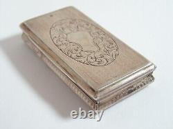 LARGE ANTIQUE VICTORIAN SOLID SILVER SNUFF BOX Edward Smith 1827-1865