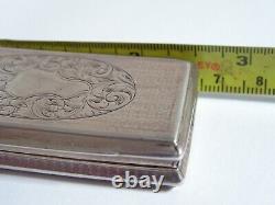 LARGE ANTIQUE VICTORIAN SOLID SILVER SNUFF BOX Edward Smith 1827-1865