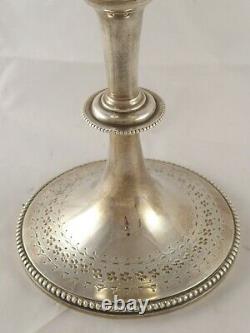 LARGE ANTIQUE VICTORIAN SOLID STERLING SILVER WINE GOBLET CHALICE CUP 1891 344 g