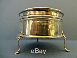 LATE 19thC ANTIQUE VICTORIAN STERLING SILVER RING TABLE BOX, H/M BIRM 1899