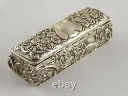 LOVELY ANTIQUE VICTORIAN SOLID STERLING SILVER RING TRINKET BOX CHESTER 1899 46g