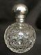 Large 1891 Antique Silver Top Large Cut Crystal Printies Perfume Scent Bottle