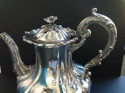 Large Barnard Victorian Antique English Sterling Silver Coffee Pot London 1839