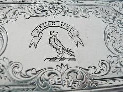 Large Silver Vinaigrette, DREAD GOD Crest, Birmingham 1876, Monro Crest