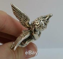Large Victorian Solid Silver Table Fob Seal of CHERUB & DOLPHIN