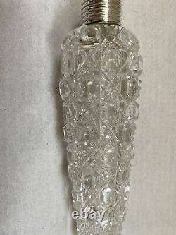 Lay Down' Silver Top Cut Glass Perfume Flask H/m London