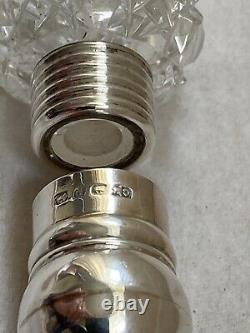 Lay Down' Silver Top Cut Glass Perfume Flask H/m London