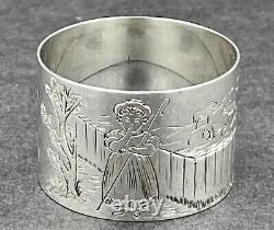 Little Bo Peep Children nursery Rhyme sterling silver napkin ring London 1891