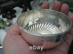 London 1900 Sterling Silver Sugar Bowl With Ribbed Repousse Bottom 73.02gms