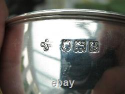 London 1900 Sterling Silver Sugar Bowl With Ribbed Repousse Bottom 73.02gms