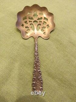 Lot of 6 Antique Sterling Silver Unique Pierced BonBon or other Serving Spoons