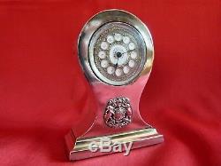 Lovely 1886 Solid Silver & Enamel Ladies Small Desk Or Boudoir Clock. Stunning