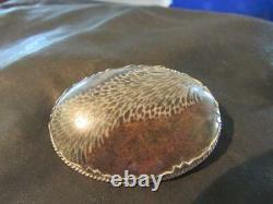 Lovely Victorian Rare Quality Solid Silver & Scottish Agate Fossil Brooch